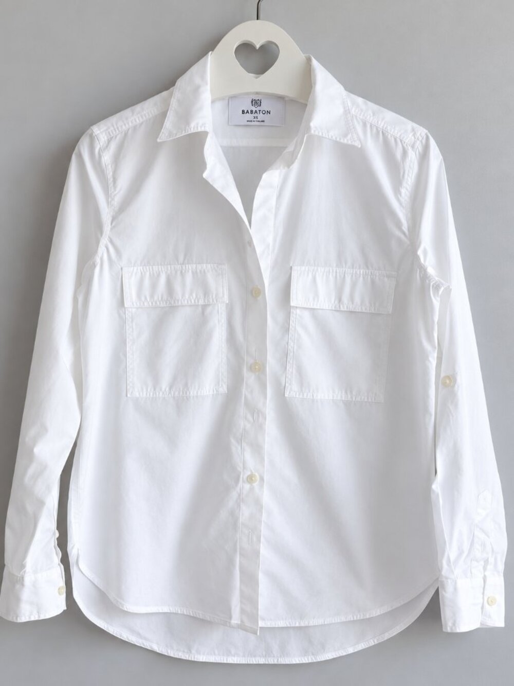 Babaton Aritzia White 100% Cotton Utility Button Down Shirt XS PTP18.5